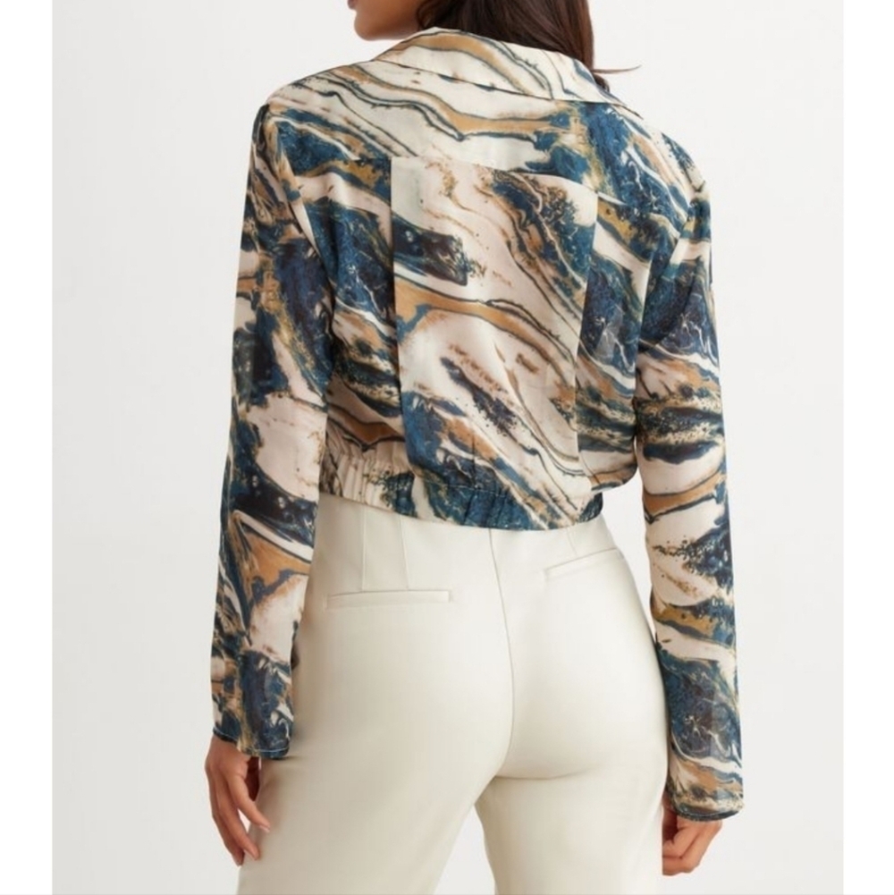 Dynamite Long Sleeve Twist Front Blouse - Picture 4 of 9